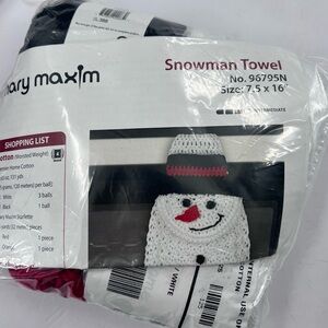 Mary maxim snowman crochet towel new